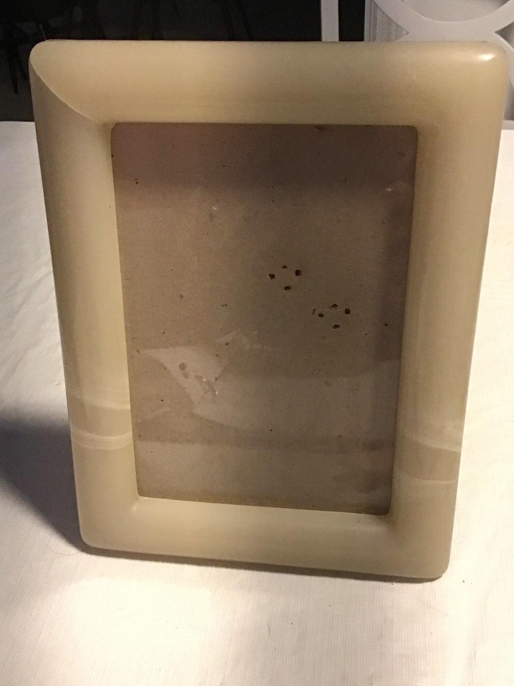 Vintage Cream color lucite Photo Frame - #223